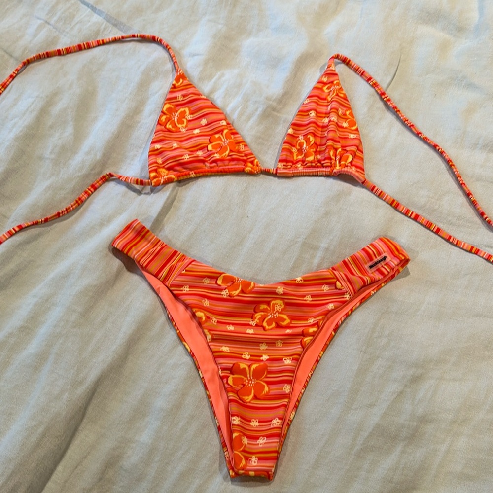Orange Floral Blackbough Bikini